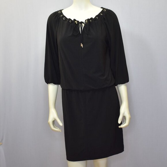 WHITE HOUSE BLACK MARKET 3/4 SLEEVE GROMMET BLOUSO - Picture 3 of 11